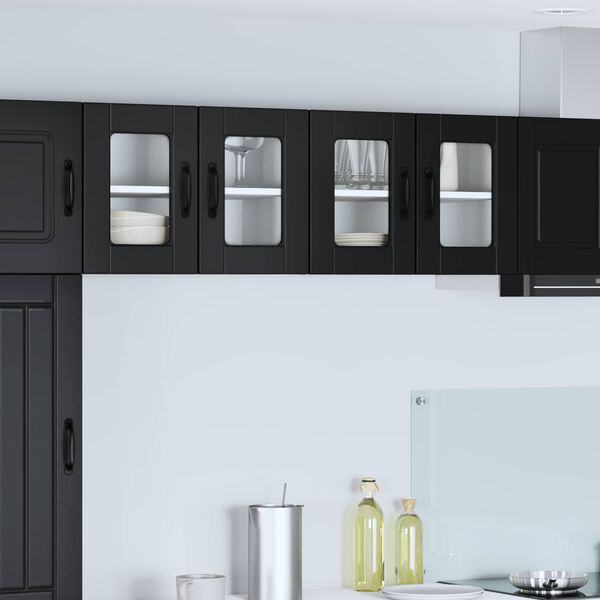 vidaXL Kitchen Cabinet 2 pcs Black 60 x 31 x 40 cm Engineered Wood