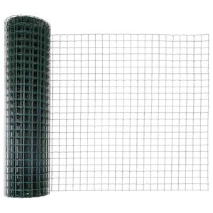 vidaXL Euro Fence with Post 10 x 1 m PVC-Coated Steel Green Mesh