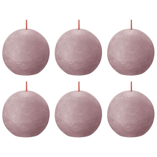 Bolsius Rustic Ball Candles Shine 6 pcs 76x71 mm Ash Rose