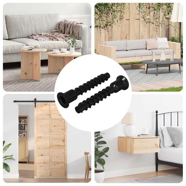 vidaXL Socket Cap Head Screw 2 pcs Black 10 x 40 mm Iron