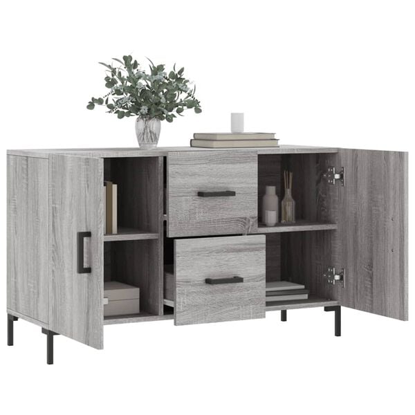 vidaXL Sideboard Grey Sonoma 100x36x60 cm Engineered Wood