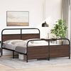 vidaXL Metal Bed Frame without Mattress Brown Oak 150x200 cm King Size