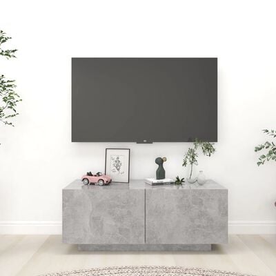 vidaXL TV Cabinet Concrete Grey 100x35x40 cm Engineered Wood