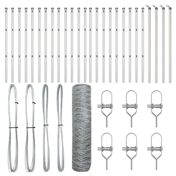 vidaXL Fence Post Silver 50 x 0.8 m (50 mm mesh) Steel