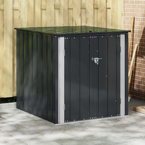 vidaXL Garden Storage Box Black 101.5 x 107 x 100 cm Steel