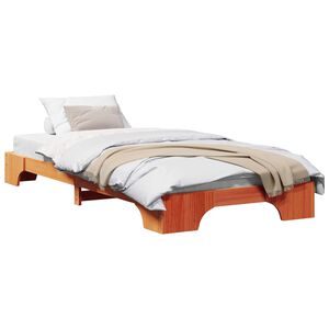 vidaXL Bed Frame Wax Brown 80 x 200 cm Solid Pine Wood