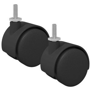 vidaXL Caster 2 pcs Black and Silver 40.1 x 40.1 x 37.8 mm Iron and PP