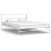 vidaXL Bed Frame without Mattress White Metal 120x200 cm