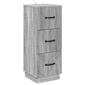 vidaXL Drawer Cabinet 33 x 34.5 x 87 cm Engineered Wood Grey Sonoma