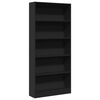 vidaXL Bookcase Black 80x24x176 cm Engineered Wood