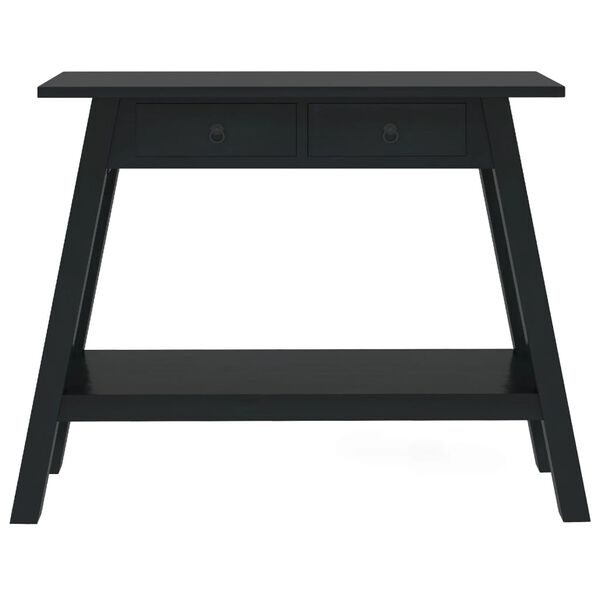 vidaXL Console Table with Drawers Black 90x30x75 cm Solid Wood Mahogany