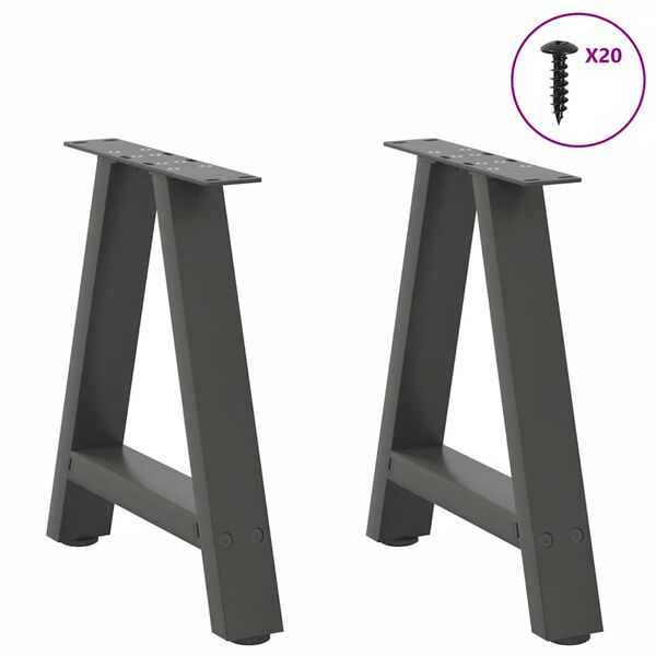 vidaXL Coffee Table Legs A-Shaped 2 pcs Anthracite&nbsp;50x(42-43) cm Steel