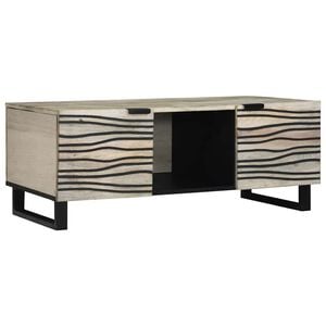 vidaXL Coffee Table Beige and Black 100 x 54 x 40 cm Solid Acacia wood