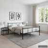 vidaXL Bed Frame without Mattress Black Metal 160x200 cm