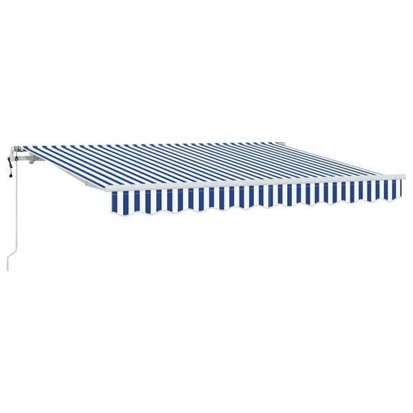 vidaXL Retractable Awning Blue and White 250 x 200 cm