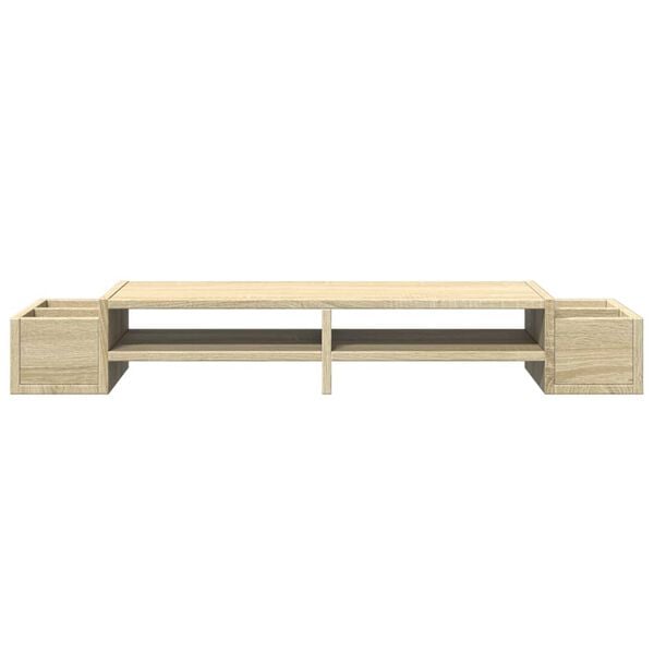 vidaXL Monitor Stand with Storage Sonoma Oak 100x27x15 cm Engineered Wood