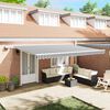 vidaXL Manual Retractable Awning with LED Anthracite&White 500x300 cm