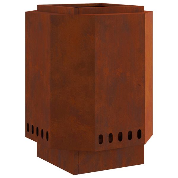 vidaXL Smokeless Fire Pit Brown 38 x 38 x 51 cm Weathering Steel