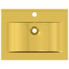 vidaXL Wash Basin with Overflow 60x46x16 cm Ceramic Gold