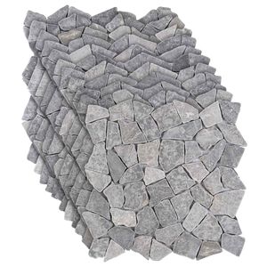 vidaXL Mosaic Tiles Light Grey 30 x 30 cm Marble
