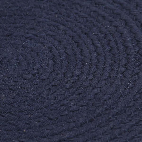 vidaXL Placemats 4 pcs Plain Navy Blue 38 cm Round Cotton