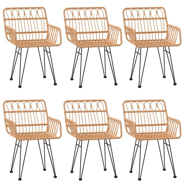 vidaXL 7 Piece Garden Dining Set Poly Rattan