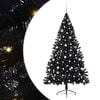 vidaXL Artificial Pre-lit Christmas Tree Black 210 cm PVC