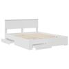 vidaXL Bed Frame with Headboard White 160 x 200 cm Engineered Wood