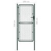 vidaXL Garden Gate Steel 100x200 cm Green