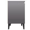 vidaXL Bed Cabinet with Metal Legs High Gloss Grey 40x30x50 cm
