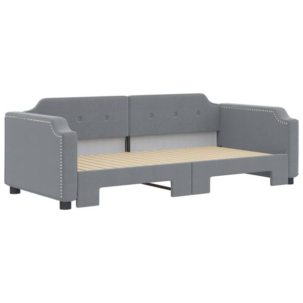 vidaXL Daybed with Trundle without Mattress Light Grey 90x190 cm Single