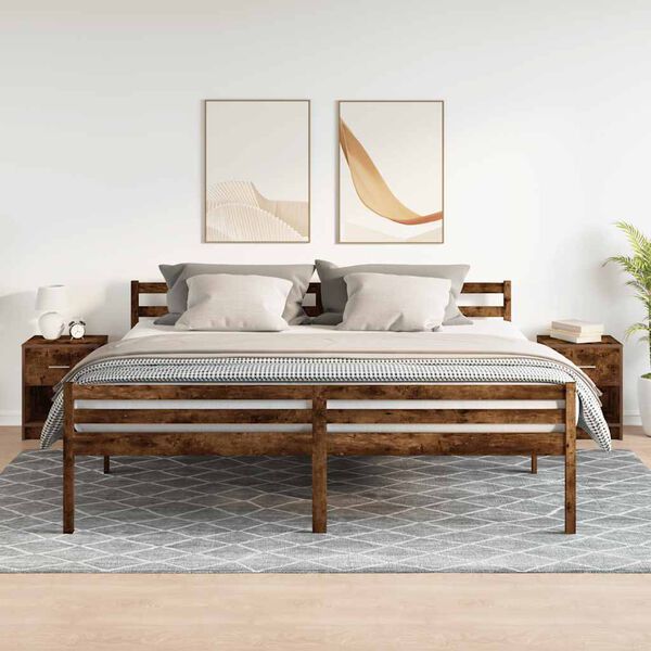 vidaXL Bedside Cabinets 2 pcs with Drawer Smoked Oak 40x34x50 cm