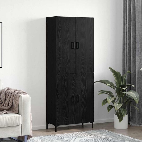 vidaXL Highboard Black oak 69.5 x 34 x 180 cm Engineered Wood