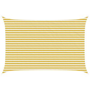 vidaXL Sunshade Sail Yellow and White 3 x 4.5 m HDPE