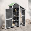 vidaXL Garden Tool Shed Grey 120x53.5x170 cm Solid Wood Pine