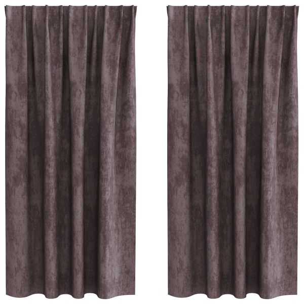 vidaXL Velvet Curtains with Curtains 2 pcs Brown 175 x 140 cm Velvet