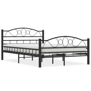 vidaXL Bed Frame without Mattress Black Steel 120x200 cm