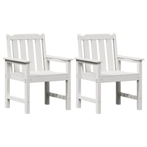 vidaXL Garden Dining Chair 2 pcs White HDPE