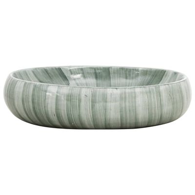 vidaXL Countertop Basin Green Oval 59x40x15 cm Ceramic