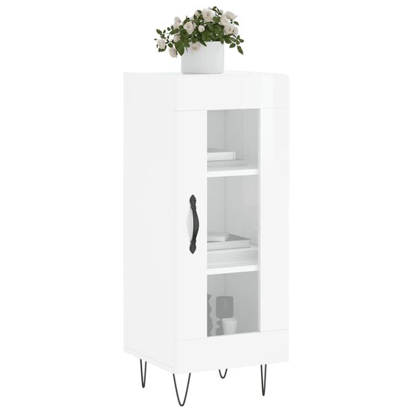 vidaXL Sideboard High Gloss White 34.5x34x90 cm Engineered Wood