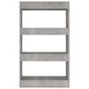 vidaXL Book Cabinet/Room Divider Concrete Grey 60x30x103 cm Engineered Wood
