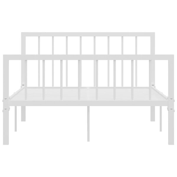 vidaXL Bed Frame without Mattress White Metal 120x200 cm