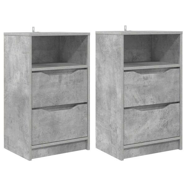 vidaXL Bedside Tables with Drawer 2 pcs Concrete Grey 40 x 30 x 467 cm