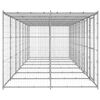 vidaXL Outdoor Dog Kennel Galvanised Steel with Roof 16.94 m&sup2;