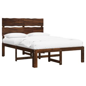 vidaXL Double Bed Frame with Headboard ROSTOCK Dark Brown 120 x 190 cm