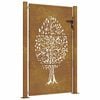 vidaXL Garden Gate 100x125 cm Corten Steel Tree Design