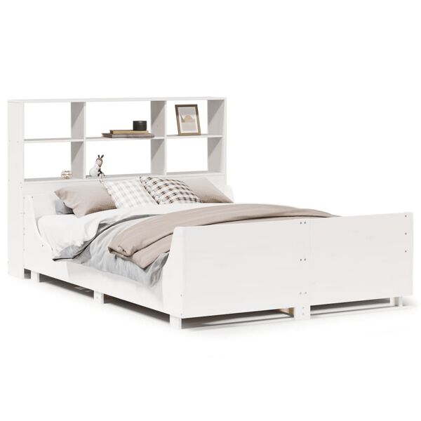 vidaXL Bookcase Bed without Mattress White 140x200 cm Solid Wood