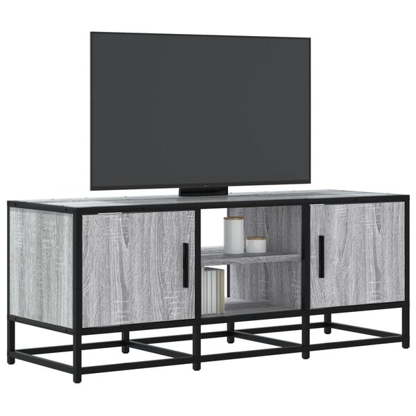 vidaXL TV Cabinet Grey Sonoma 100x35x41 cm Engineered Wood and Metal