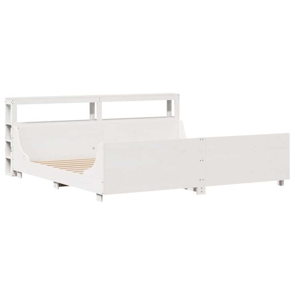 vidaXL Bed Frame without Mattress White 180x200 cm Super King Solid Wood Pine
