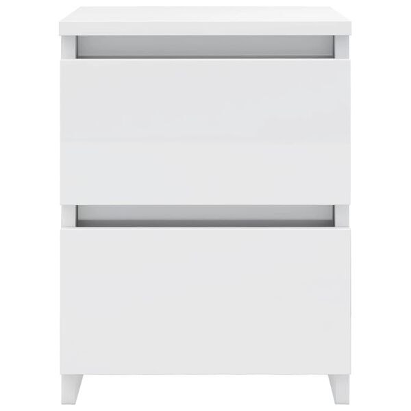 vidaXL Bedside Cabinet High Gloss White 30x30x40 cm Engineered Wood